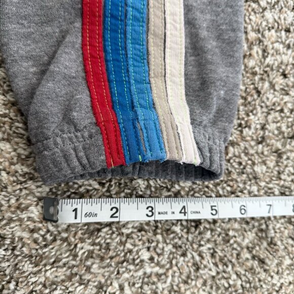 Aviator Nation Sweatpants Womens Medium Gray Blue Red Stripe Track Pants USA - Picture 9 of 9